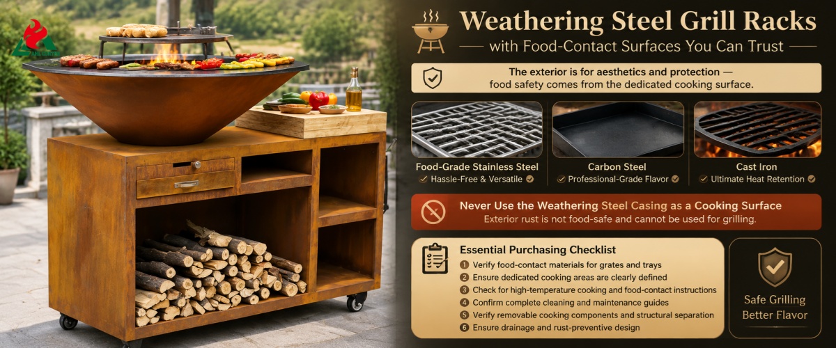Weathering Steel Grill Racks with Food-Contact Surfaces You Can Trust